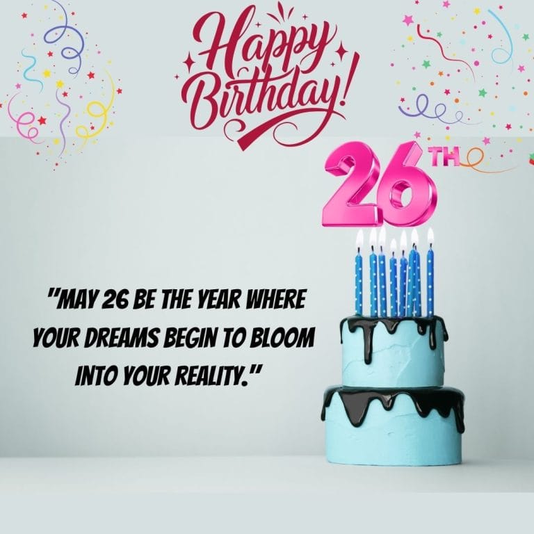 250+ Happy 26th Birthday Wishes, Quotes with Images - Wishonbrithday