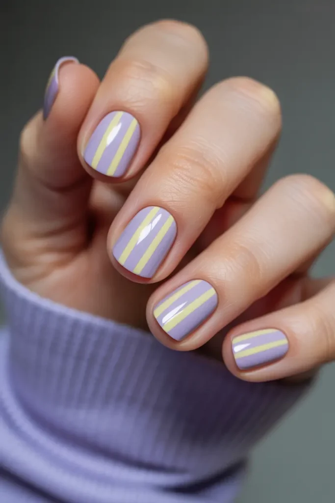 11) Lilac and Pale Yellow Stripes