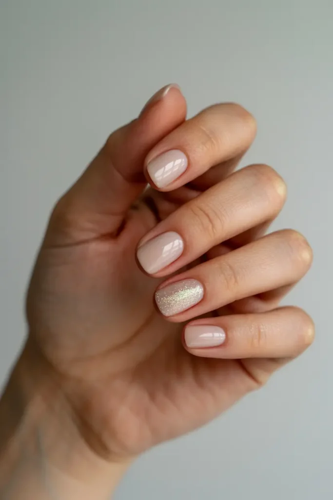 Minimalist Nude with Shimmery Accent