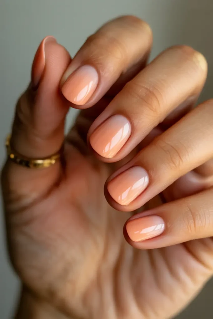 Peachy Nude with Glossy Topcoat