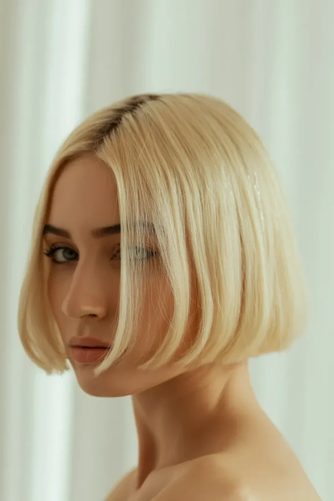 Platinum Blonde French Bob