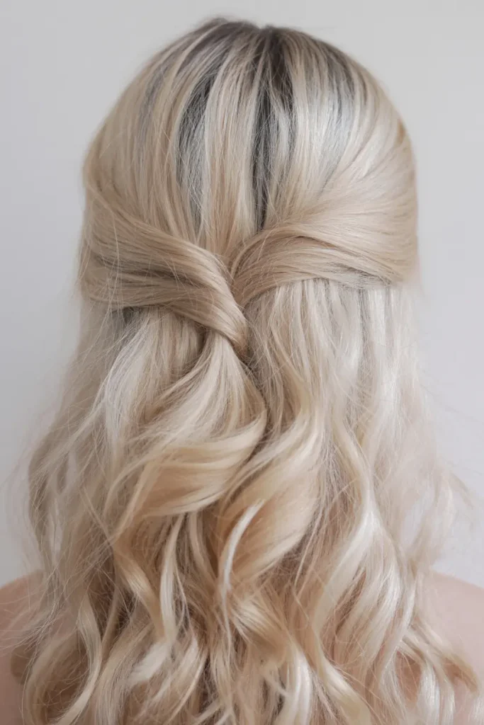 Platinum Blonde Half-Up Style