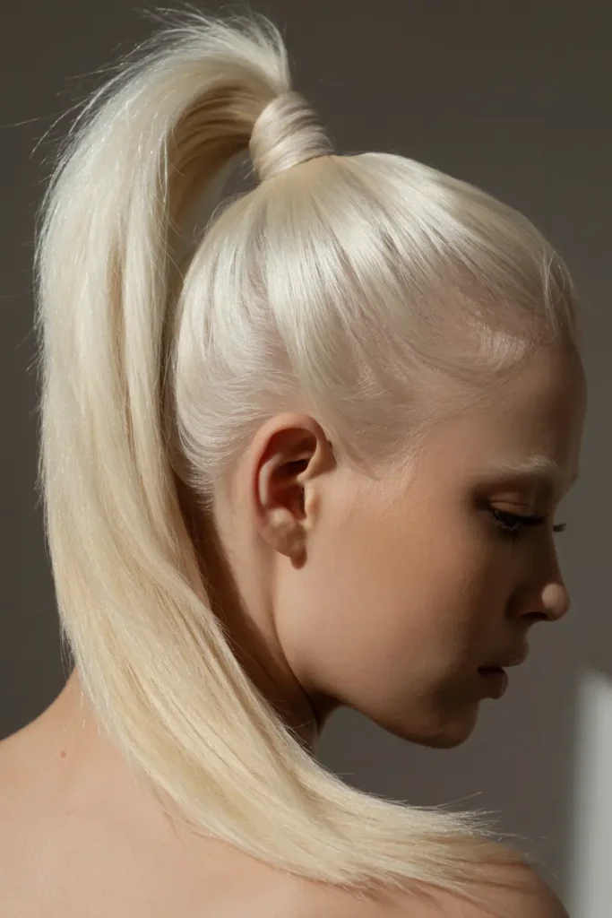 Platinum Blonde High Ponytail