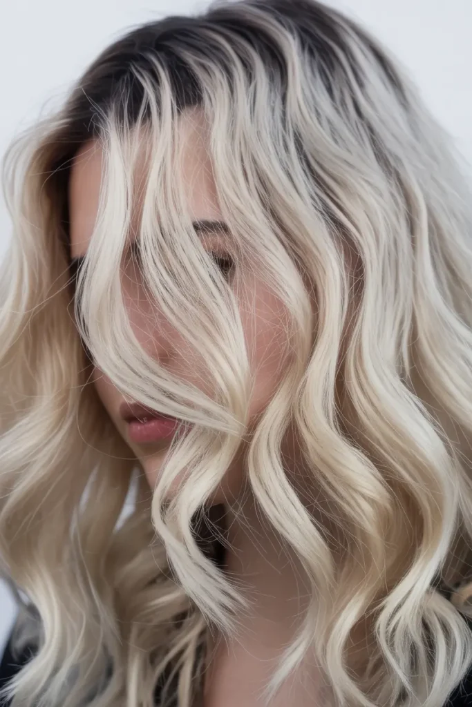 Platinum Blonde with Dark Roots