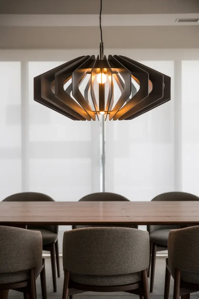 Single Statement Pendant modern dining room with a bold