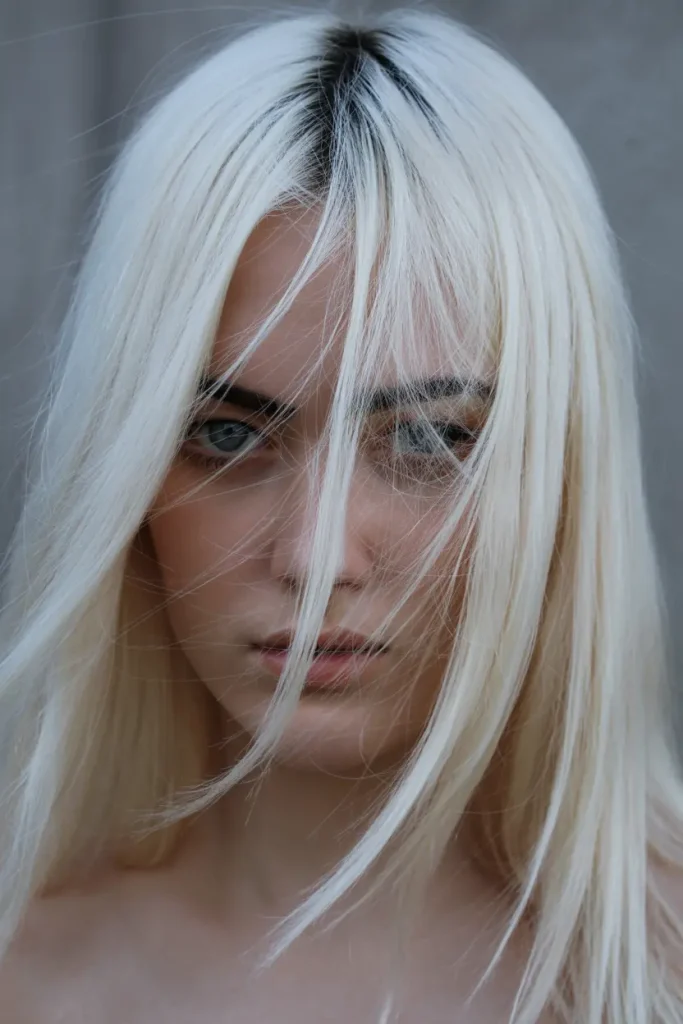 Sleek Straight Platinum Hair