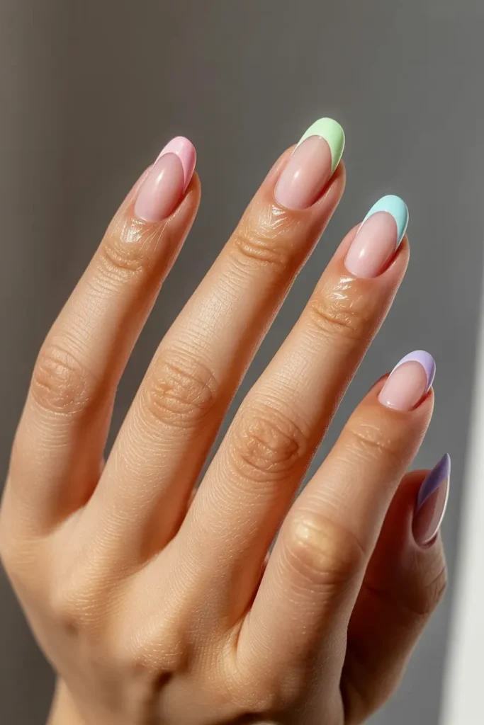 Soft Pastel French Tips
