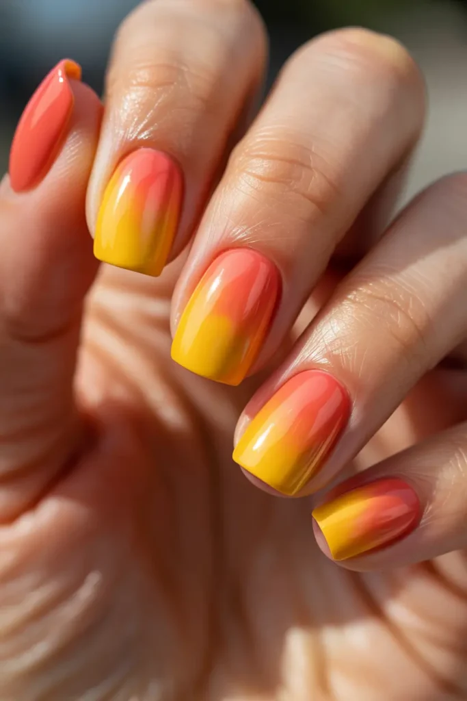 Sunset Gradient in Coral and Yellow