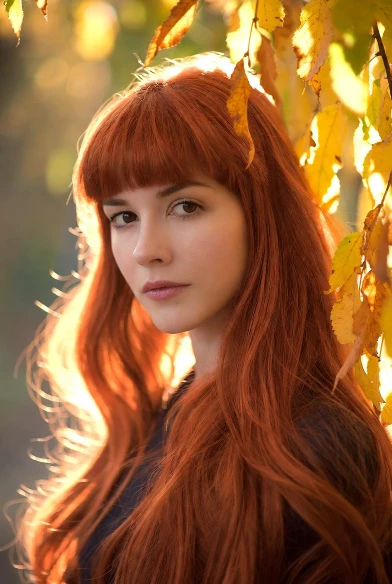 Autumn Flame Witch Hair with Fiery Bangs