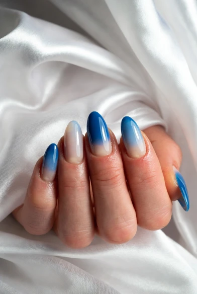 Blue Ombre Nails