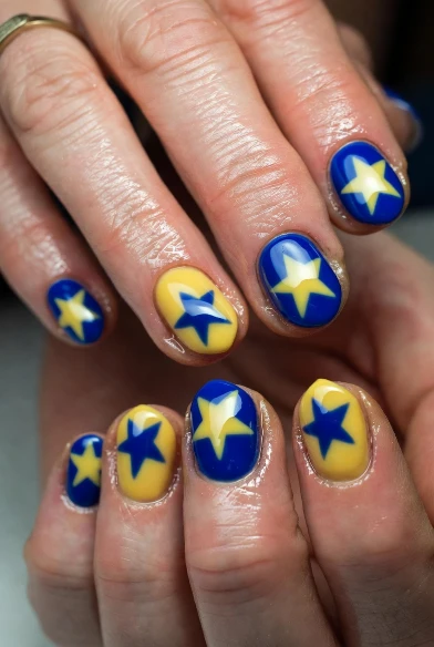 Blue Star Nail Art