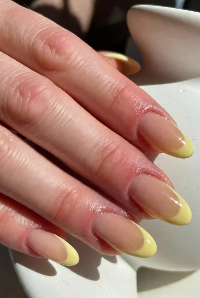 Butter Yellow French Tip Nails
