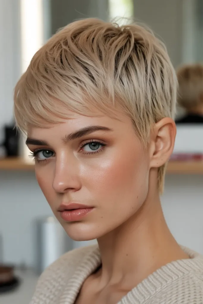 Champagne Blonde Razor Pixie