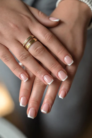Classic Blue and White French Nails