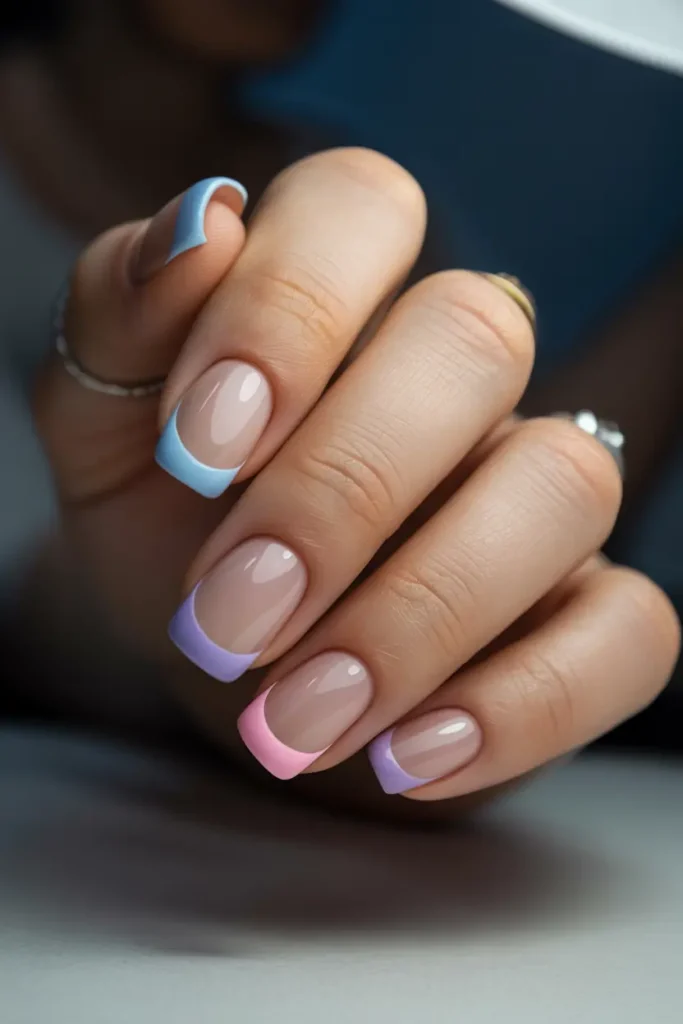 French Tips with a Twist of Pastel