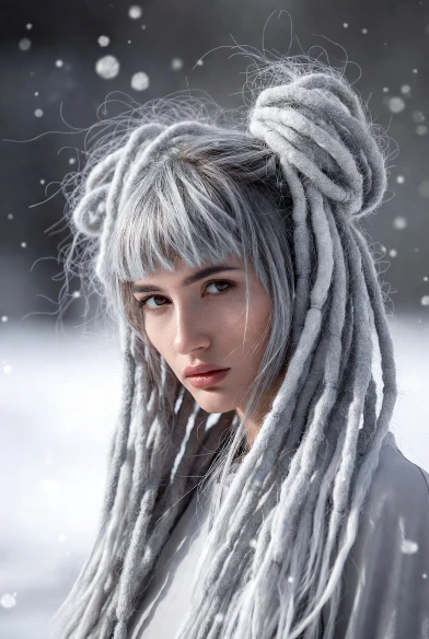 Frost Witch Dread Buns with Silver Magic