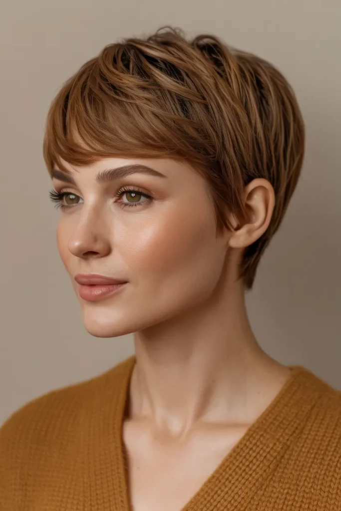 Golden Brown Classic Crop Pixie