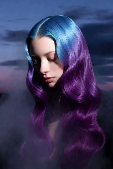 Lunar Enchantress Hair in Blue and Violet
