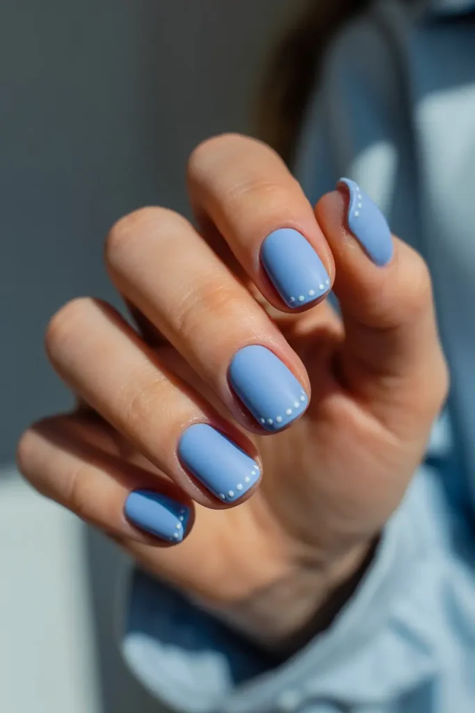 Matte Baby Blue with White Dots