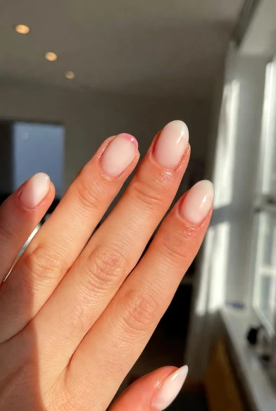 Milky White Spring Nails