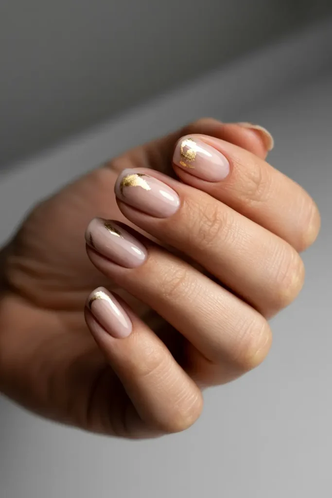 Minimalist Nude with Gold Foil