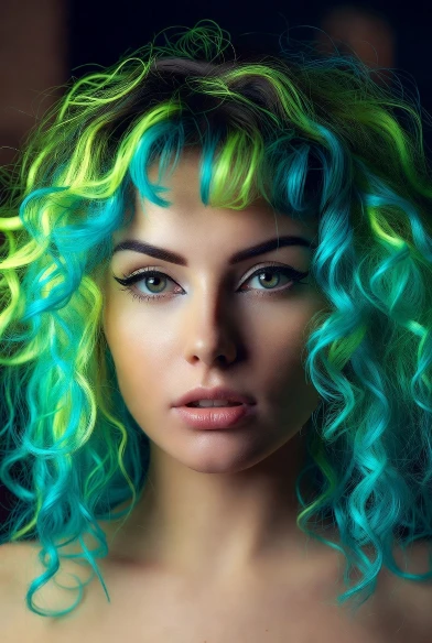 Neon Poison Witch Curls with Toxic Glow