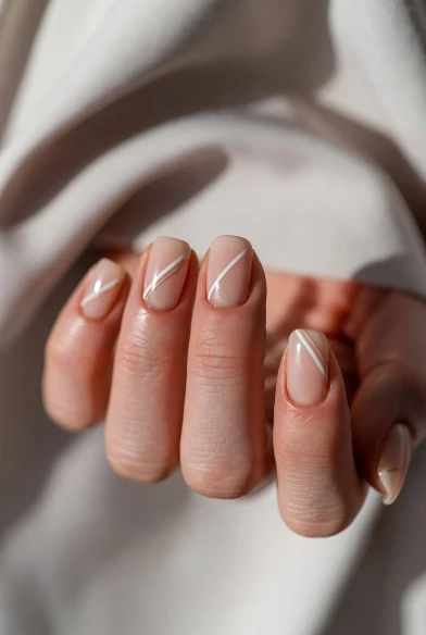 Nude Nails With Corner Detail