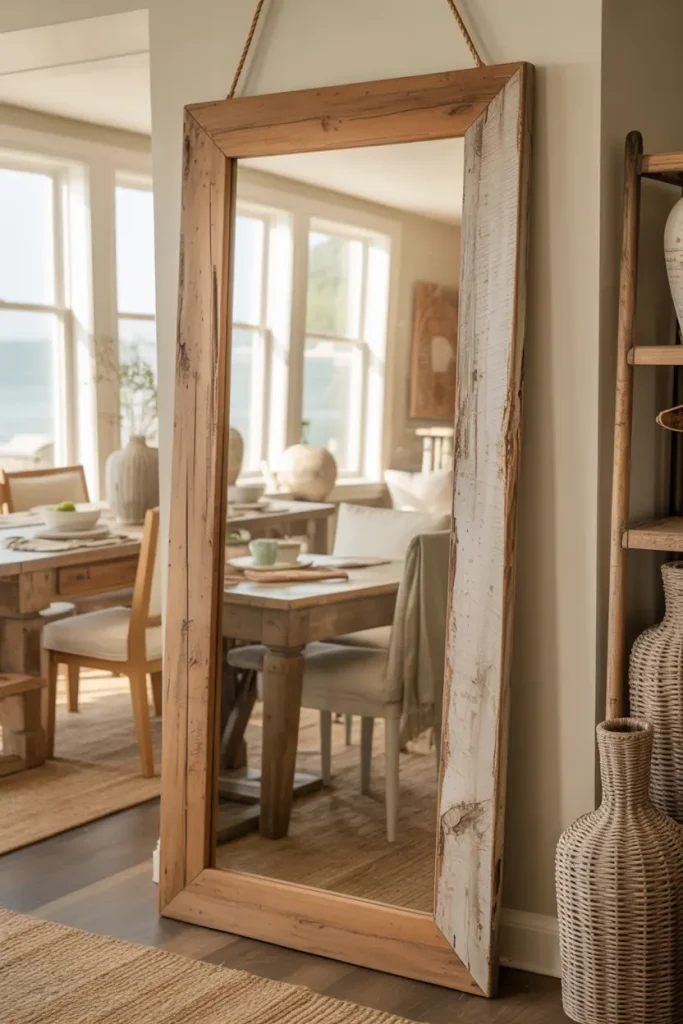 Rustic Wood Framed Mirror