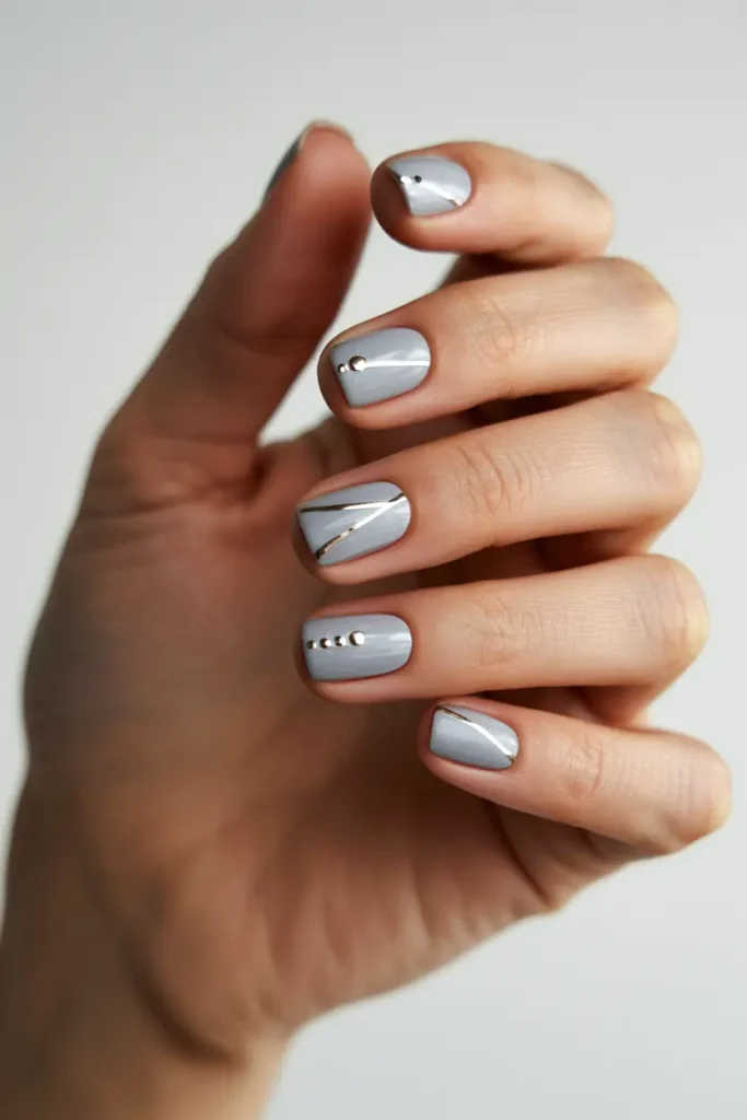 Soft Gray with Metallic Accents
