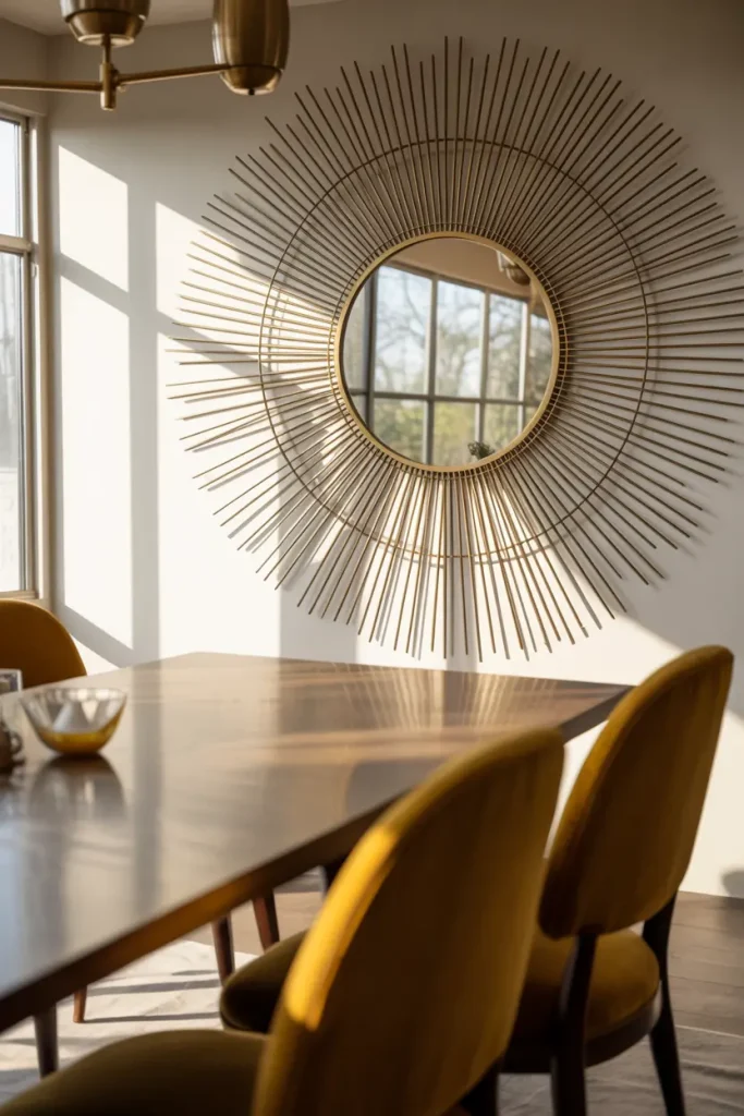 Sunburst Metal Frame Mirror