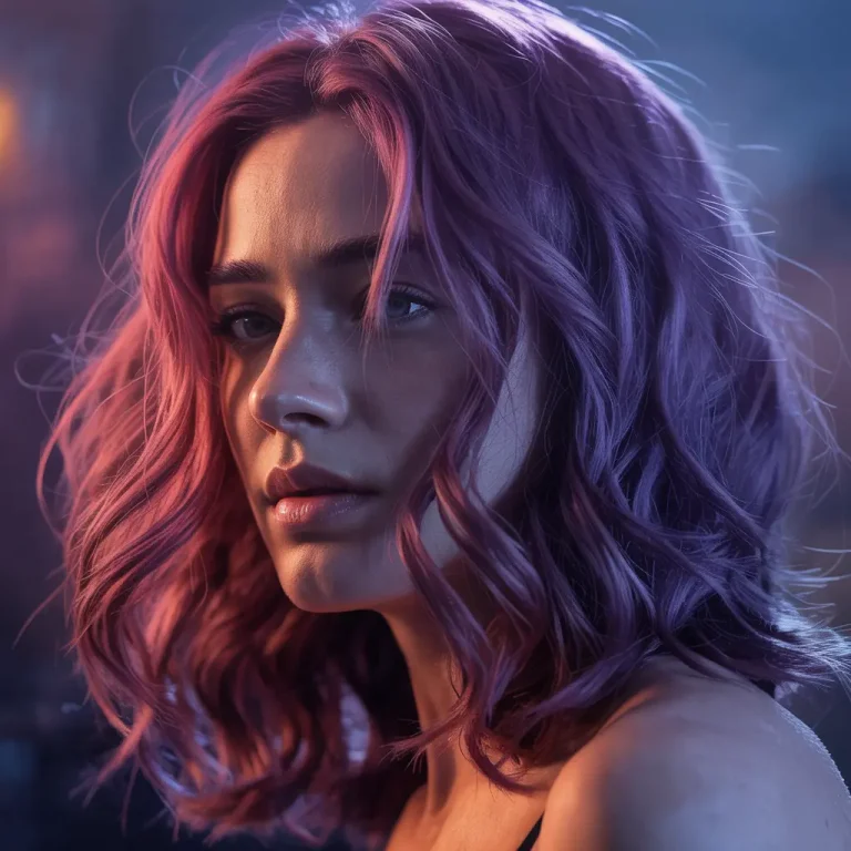 blood moon red waves on medium length witchy hair