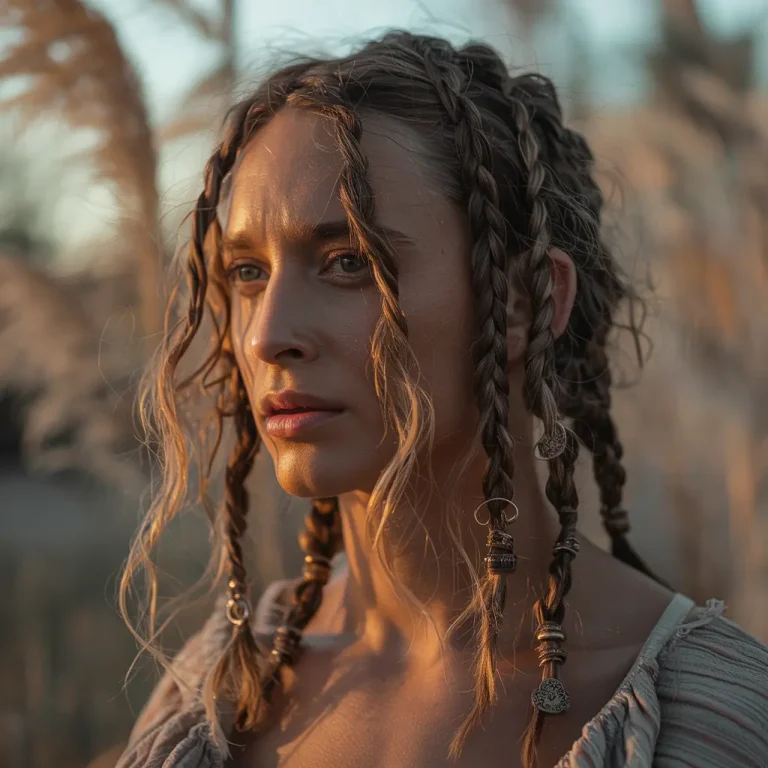 bohemian witchy braids for medium hair with loose texture