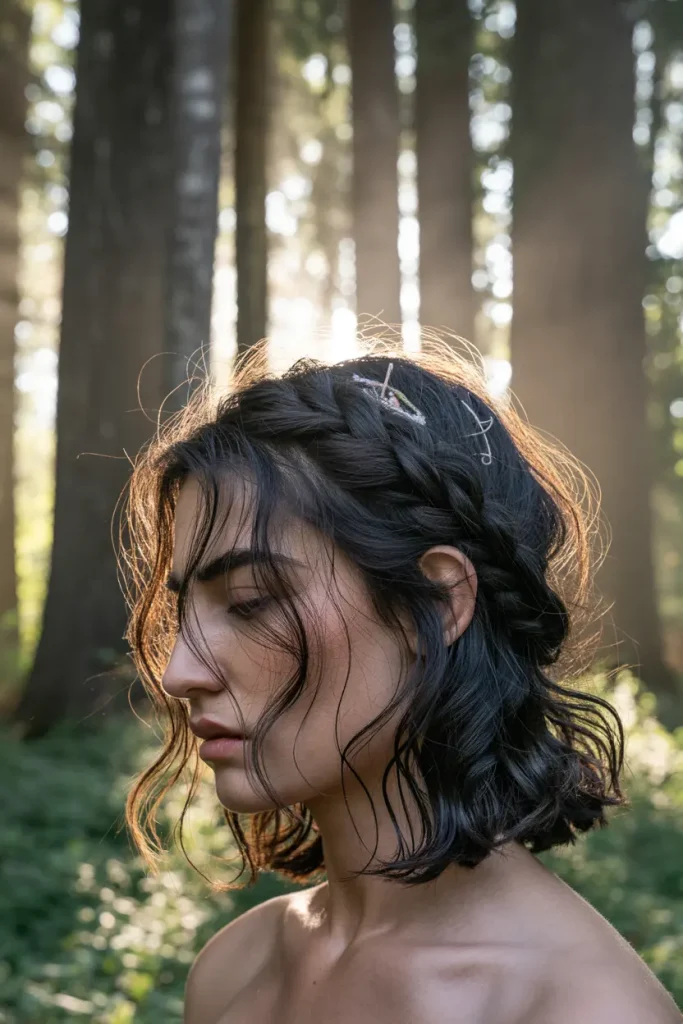  forest witch medium hairstyle with loose waves and natural texture