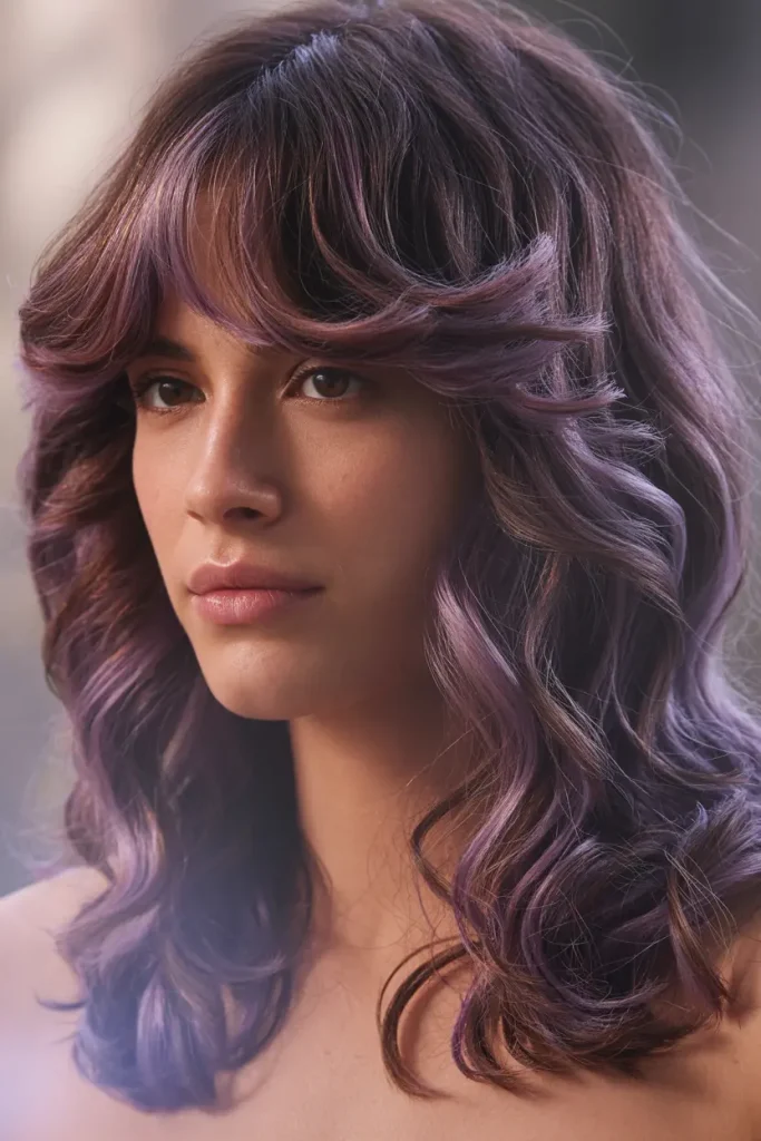 Curtain Bangs with Waves