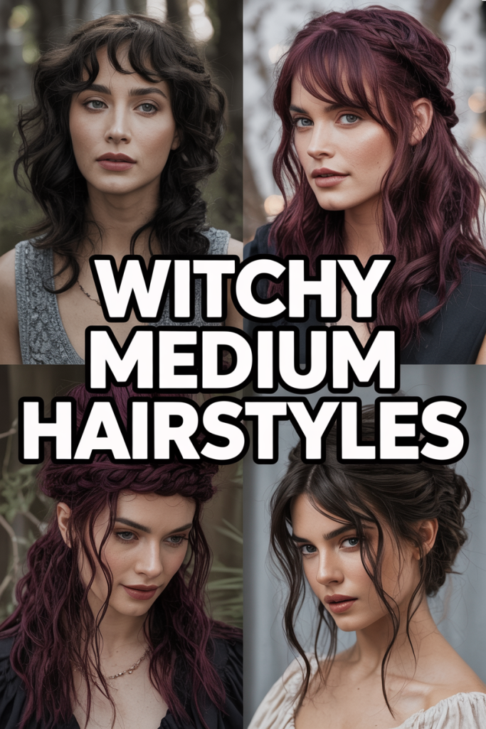 Witchy Medium Hairstyles for Dark Dreamy Looks