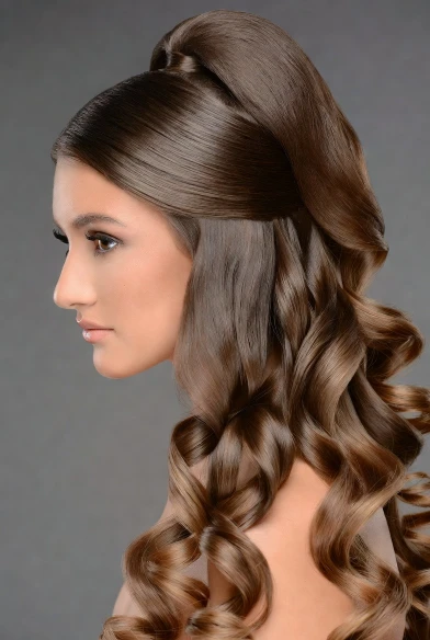 Sleek Half Up Ponytail with Curled Ends