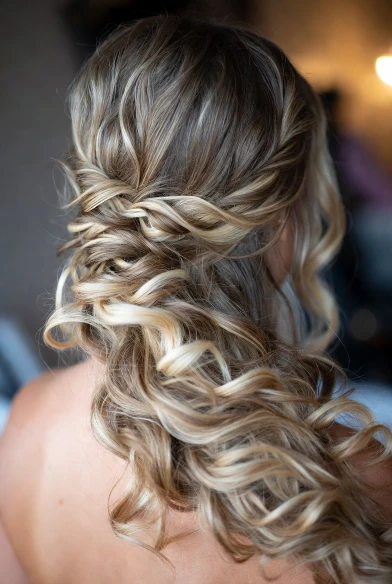 Waterfall Braid Half Up Hairstyle