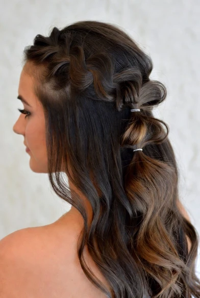 Bubble Braid Half Up Prom Hair