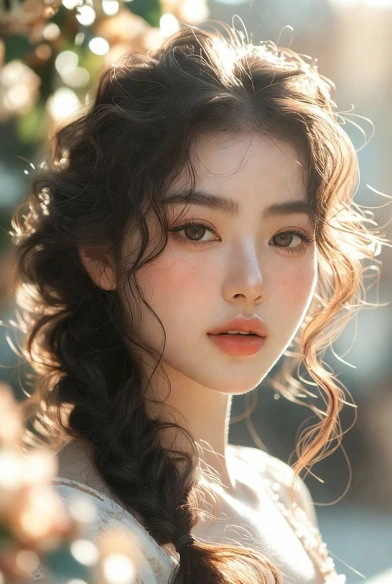 Fishtail braid styled for a romantic spring look.