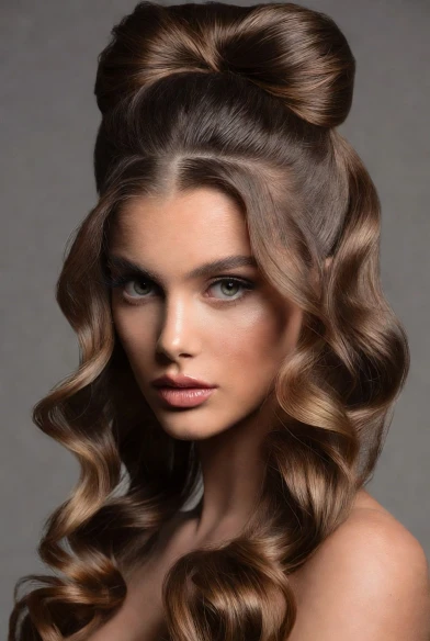 Bow Style Half Up Half Down Prom Hair