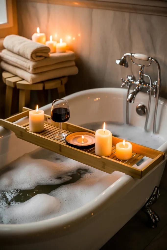 Warm nighttime shower routine for better sleep.