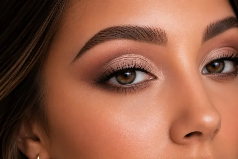 5-minute eye makeup look — simplified cut crease with matte crease shadow and satin lid for daytime definition