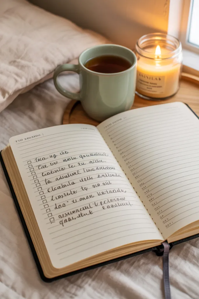 Bedtime planning and journaling for stress-free sleep