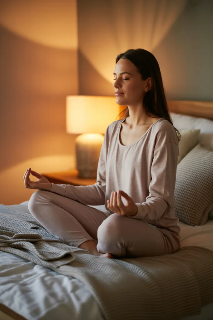  Deep breathing exercise for calming nighttime routine.