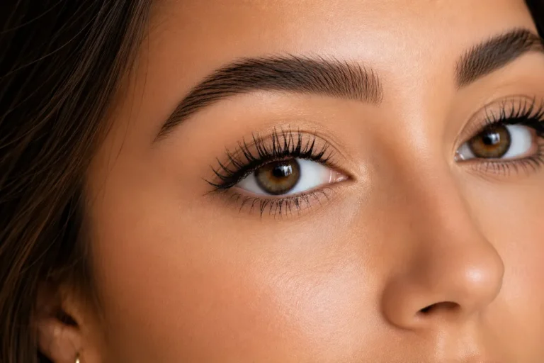 5-minute eye makeup look — mascara-only power look with curled volumizing lashes and clean brows