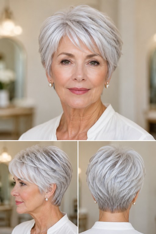 Elegant White Silver Bixie