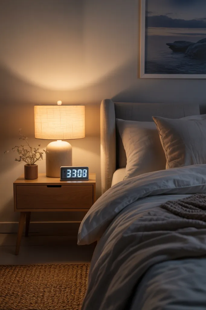 Consistent bedtime schedule for better sleep and healthy night routine tips.