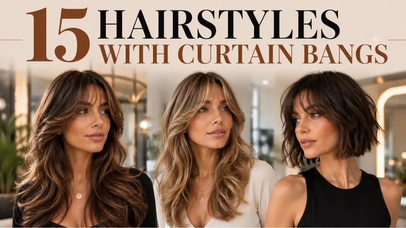 15 Stunning Hairstyles With Curtain Bangs for Every Hair Type