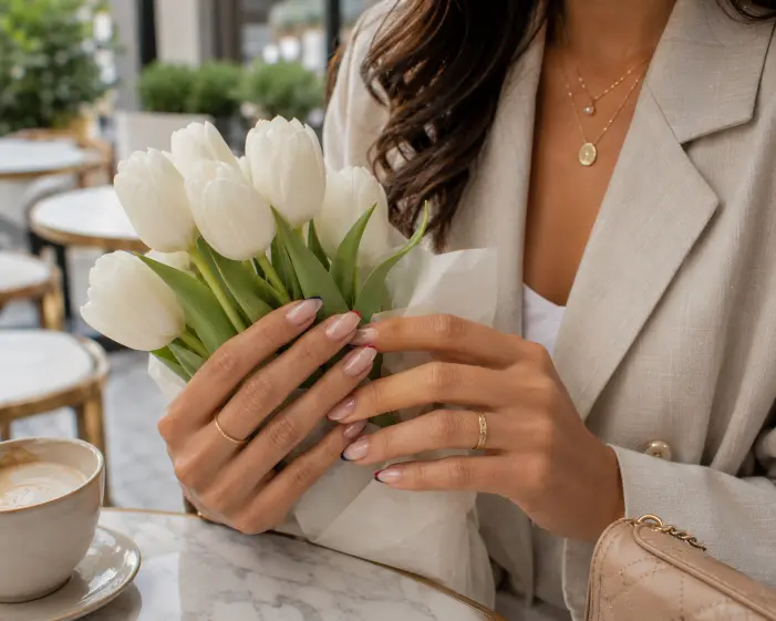 Minimal Patriotic French Tips