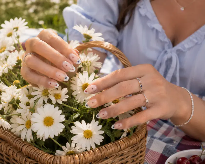 Patriotic Star French Tips